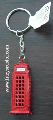 LONDON RED TELEPHONE BOX OLD GPO 3D KEYRING UK ENGLAND SOUVENIR KEY RING