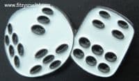 Lucky Pair Dice Lapel Hat Cap Tie Pin Badge Datum Die d Gambler Poker Brooch