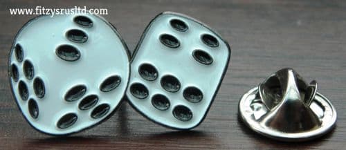 Lucky Pair Dice Lapel Hat Cap Tie Pin Badge Datum Die d Gambler Poker Brooch