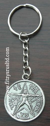 ma ton te tra gram Keyring Pentacle Pentagram Key Ring