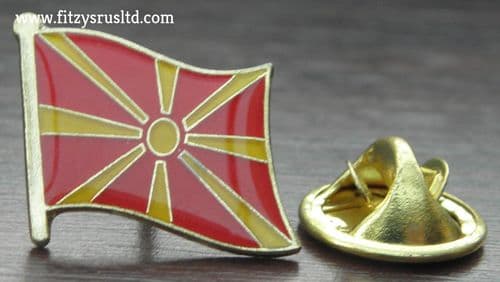 Macedonia Macedonian Flag Lapel Hat Cap Tie Pin Badge   New