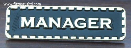 Manager Lapel Pin Badge Black & Gold Colour Sign Metal Brooch