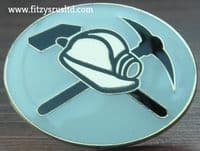 Miner MIneworker Lapel Hat Tie Cap Pin Badge Mine Worker Hammer Pick Hat Brooch