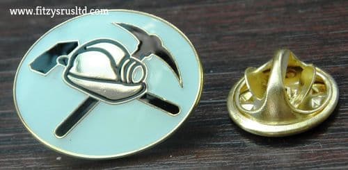Miner MIneworker Lapel Hat Tie Cap Pin Badge Mine Worker Hammer Pick Hat Brooch