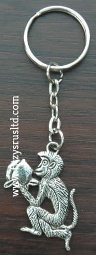 Monkey Primate Metal Keyring Gift Key Ring Ape Souvenir