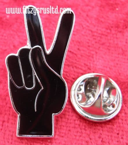 Peace Sign V Hand Symbol Lapel Pin Badge Victory Gesture Anti War