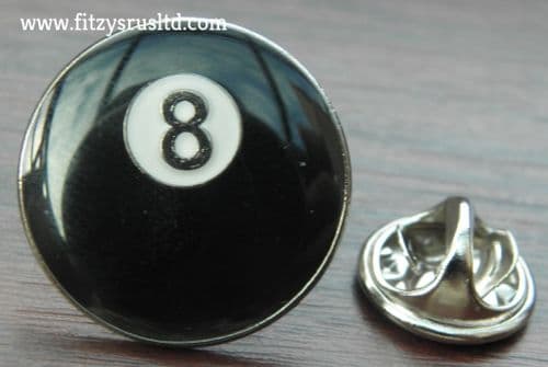 Pool 8 Eight Ball Lapel Pin Badge Billiards Snooker