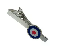 RAF Target Mod Mods Bullseye Silver Colour Tie Bar Fix Clip Metal Clasp