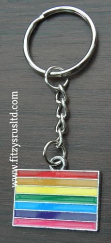 Rainbow Flag Keyring Pride LGBT Lesbian Gay Diversity Key Ring Souvenir Gift