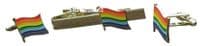 Rainbow Flag LGBT Cuff Links & Tie Bar Clip Pride Lesbian Gay Cufflinks Set