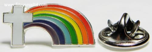 Religious Holy Cross Rainbow Lapel Hat Tie Pin Badge Jesus God Christian Brooch