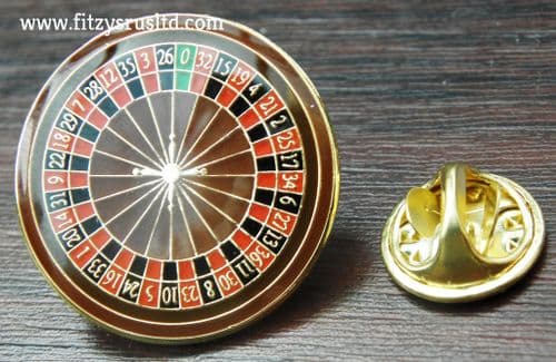 Roulette Wheel Pin Badge Gambler