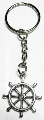 Rudder Key Ring Dharmachakra Keyring Wheel of Dharma Life Buddhism Buddhist Boat