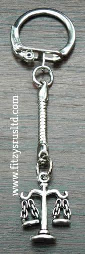 Scales of Justice Balance Keyring Key Ring Libra Souvenir JP Peace Symbol Gift