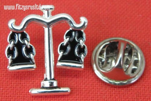 Scales of Justice Lapel Hat Cap Tie Pin Badge Balance Libra Scale Brooch JP Gift