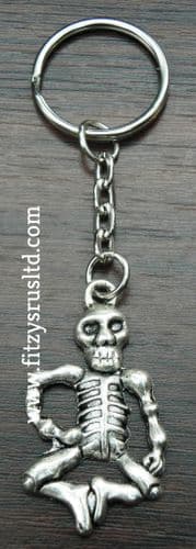 Skeleton Metal Keyring Gothic Emo Biker Key Ring Gift