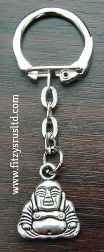 Small Buddha Metal Keyring Holy Buddhism Religious Key Ring