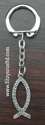 Small Fish Sign Keyring Ichthys Ichthus Ikhthus Key Ring Sacred Jesus Christian Gift