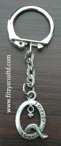 Small Letter Q Female Symbol Sign Forever Love Keyring Gay Pride Key Ring Lesbian