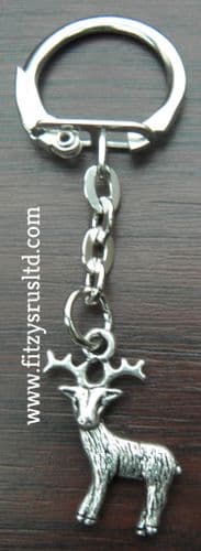 Small Reindeer Metal Keyring Small Key Ring Caribou Souvenir