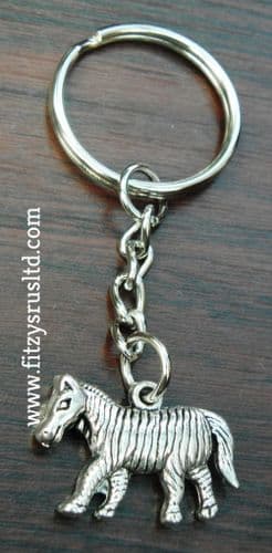 Small Zebra Metal Key Ring Keyring Gift Souvenir