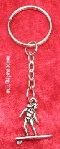 Surfing Surfboard Surfer Metal Key Ring Keyring Gift Souvenir