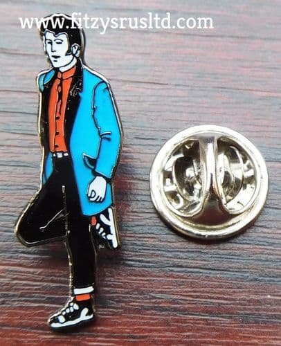 Teddy Boy Ted Lapel Hat Tie Metal Pin Badge Rock and Roll Brooch Drape Creepers