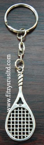 Tennis Racket Metal Key Ring Keyring Gift Souvenir Wimbledon