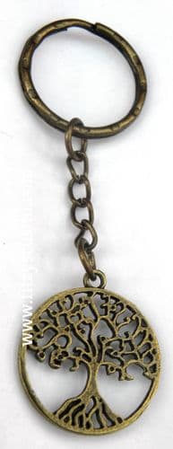 Tree of LIfe Keyring Antique Gold-tone Colour Key Ring Gift Souvenir