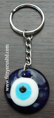 Turkish Evil Eye Key Ring Keyring Blue Lucky ayn al-ḥasūd Nazar