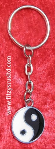 Yin Yang Metal Keyring Key Ring Tao Ancient Chinese China Gift Souvenir