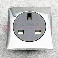 Berker 240v Socket Chrome Faceplate & Back Box Swift Elddis