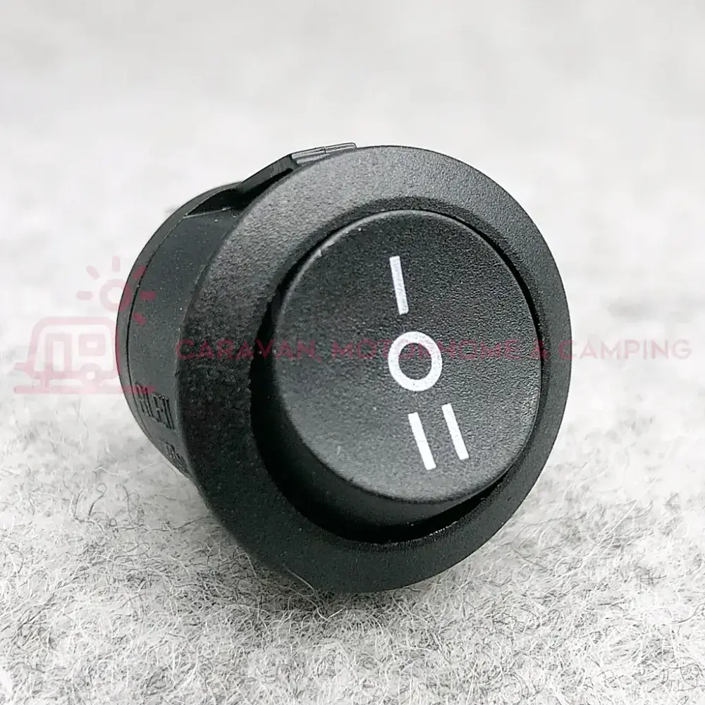 Black Circular Centre Off Rocker Switch