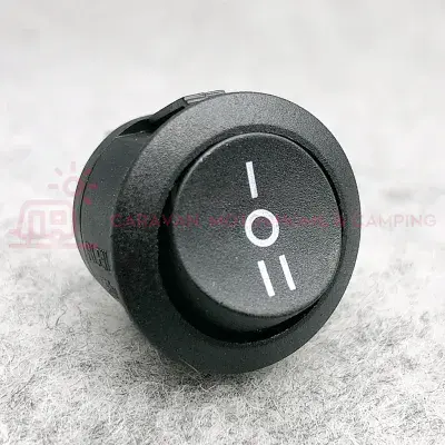 Black Circular Centre Off Rocker Switch