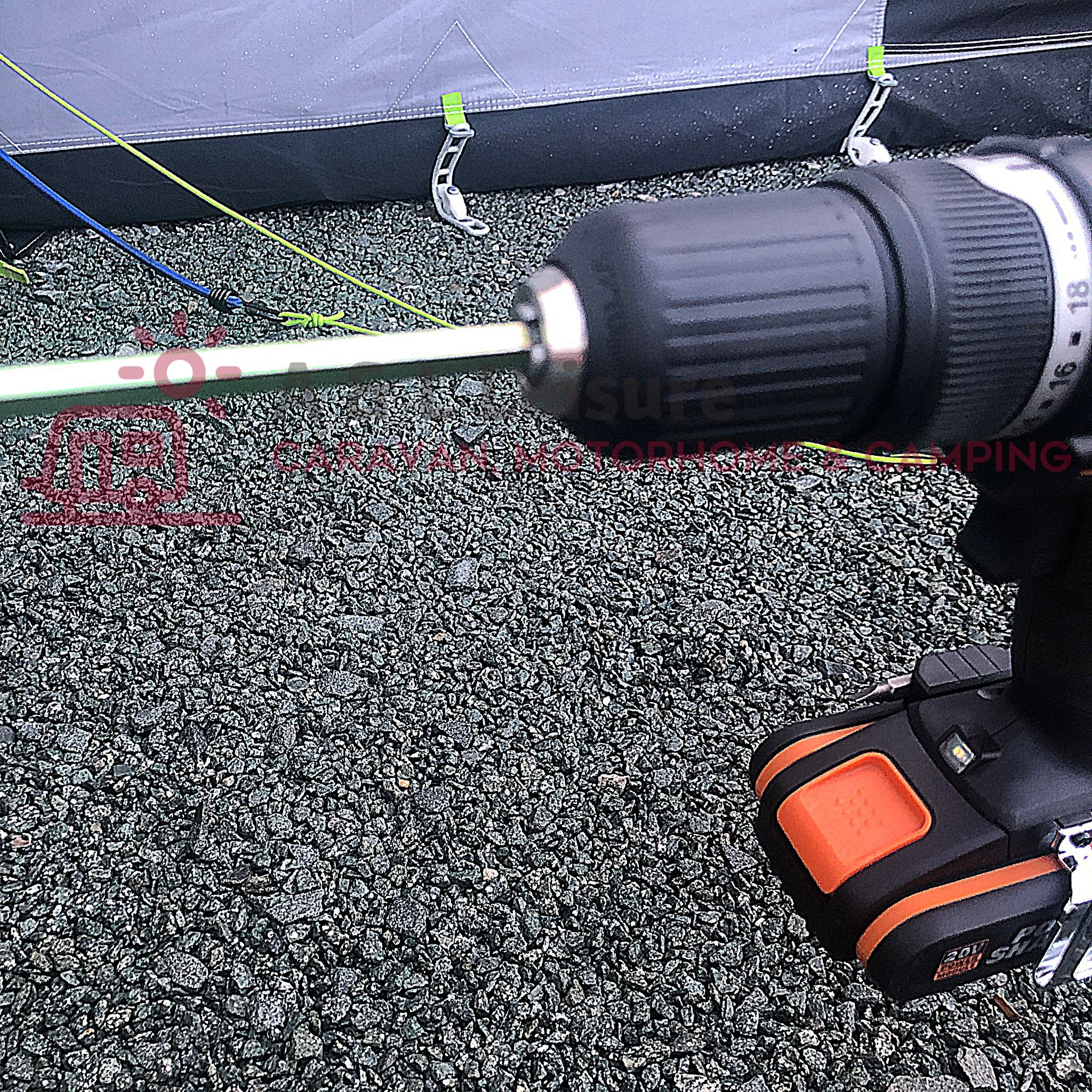 Caravan 33mm Corner Steady Leg Drill Winder Adapter