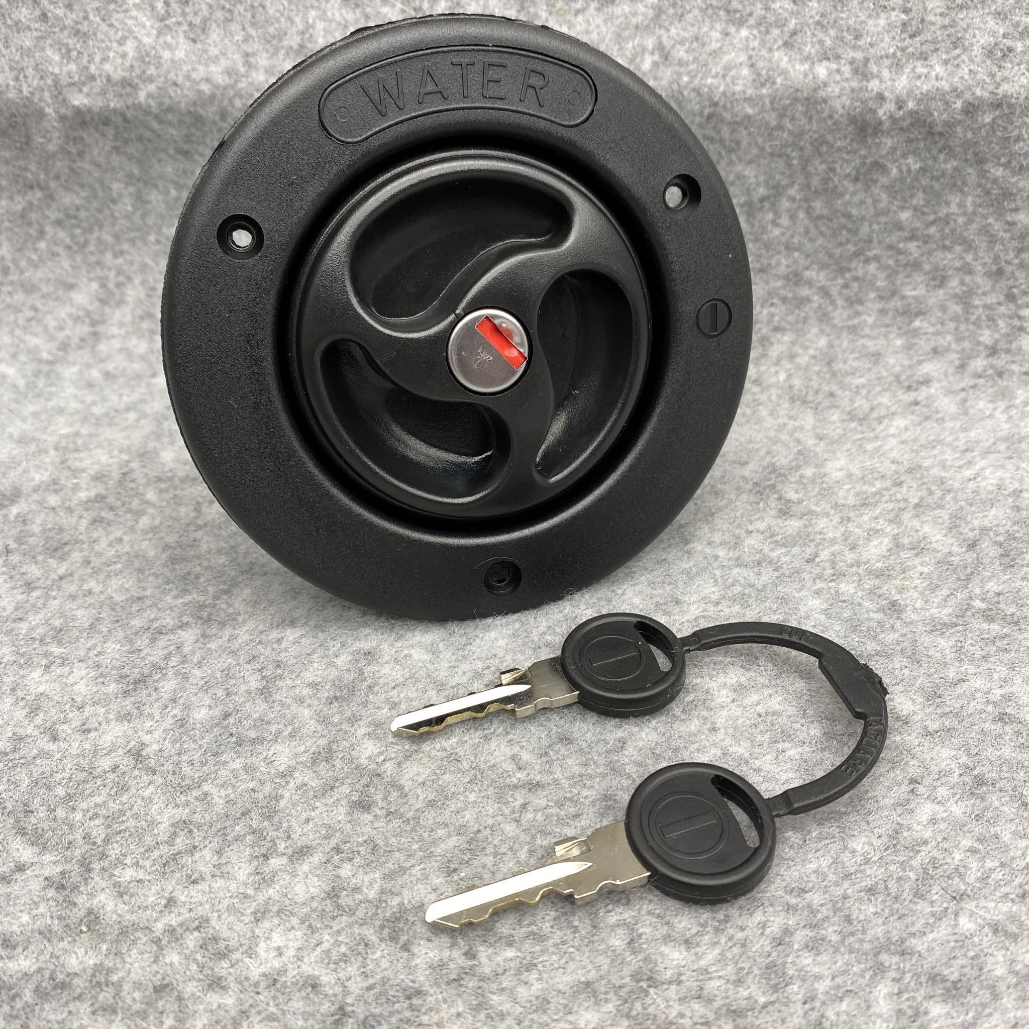 Caravan Motorhome 40mm Water Tank Filler With Cap & 2 Keys Black