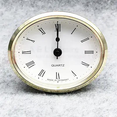 Caravan Motorhome Clock - 72mm Oval Brass Surround - Quartz