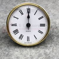 Caravan Motorhome Clock - 72mm Round Brass Surround - Quartz