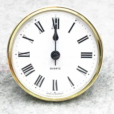 Caravan Motorhome Clock - 72mm Round Brass Surround - Quartz