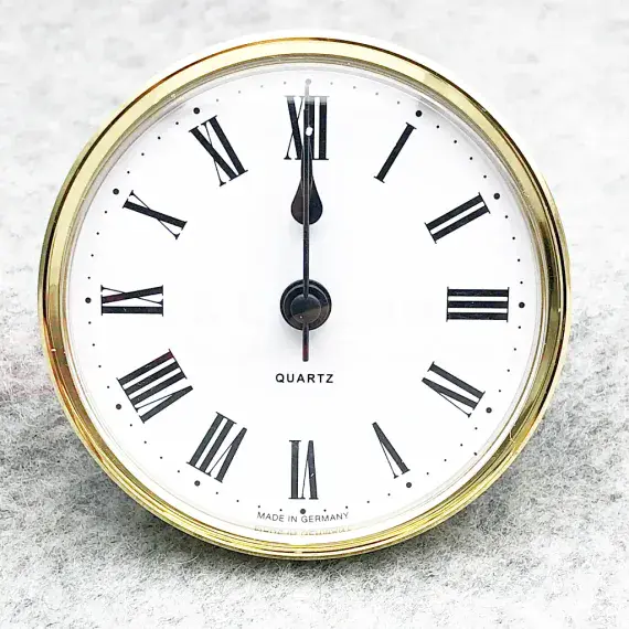 Caravan Motorhome Clock - 72mm Round Brass Surround - Quartz