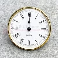 Caravan Motorhome Clock - 85mm Round Brass Surround - Quartz