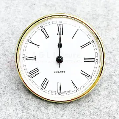 Caravan Motorhome Clock - 85mm Round Brass Surround - Quartz