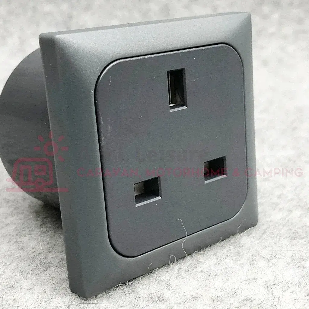 CBE 1-Way Switch Socket In Dark Grey – Caravan C-Line, New, Grey Frame & Support