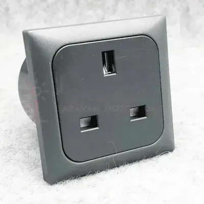 CBE C-Line 13a - 240v 1-Way Socket Faceplate & Back Box Dark Grey - CSM Range