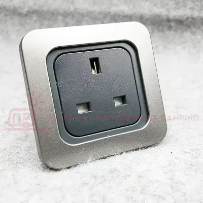 CBE C-Line 13a - 240v 1-Way Socket Faceplate & Back Box Gun Metal Grey - CT Range