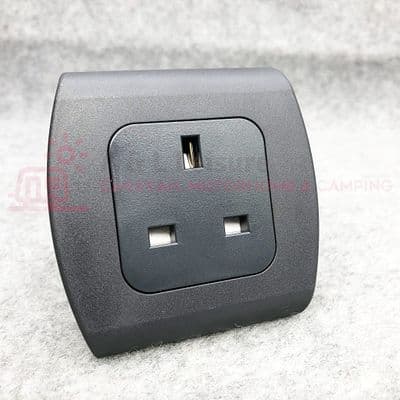 CBE C-Line 13a - 240v 1-Way Socket Surround & Back Box Dark Grey - CX Range