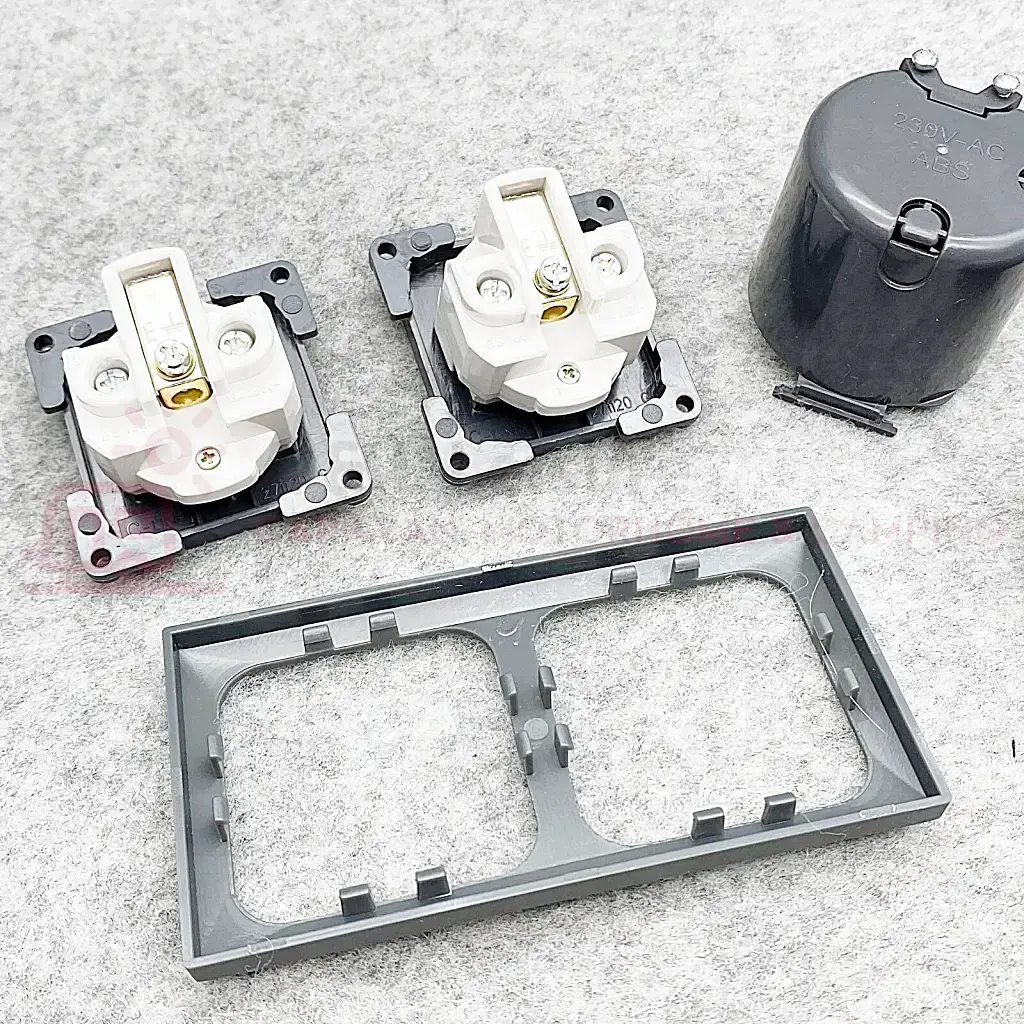 CBE C-Line 230V 13 Amp Square Socket – Dark Grey – 47mm X 47mm – For Campervans & Caravans