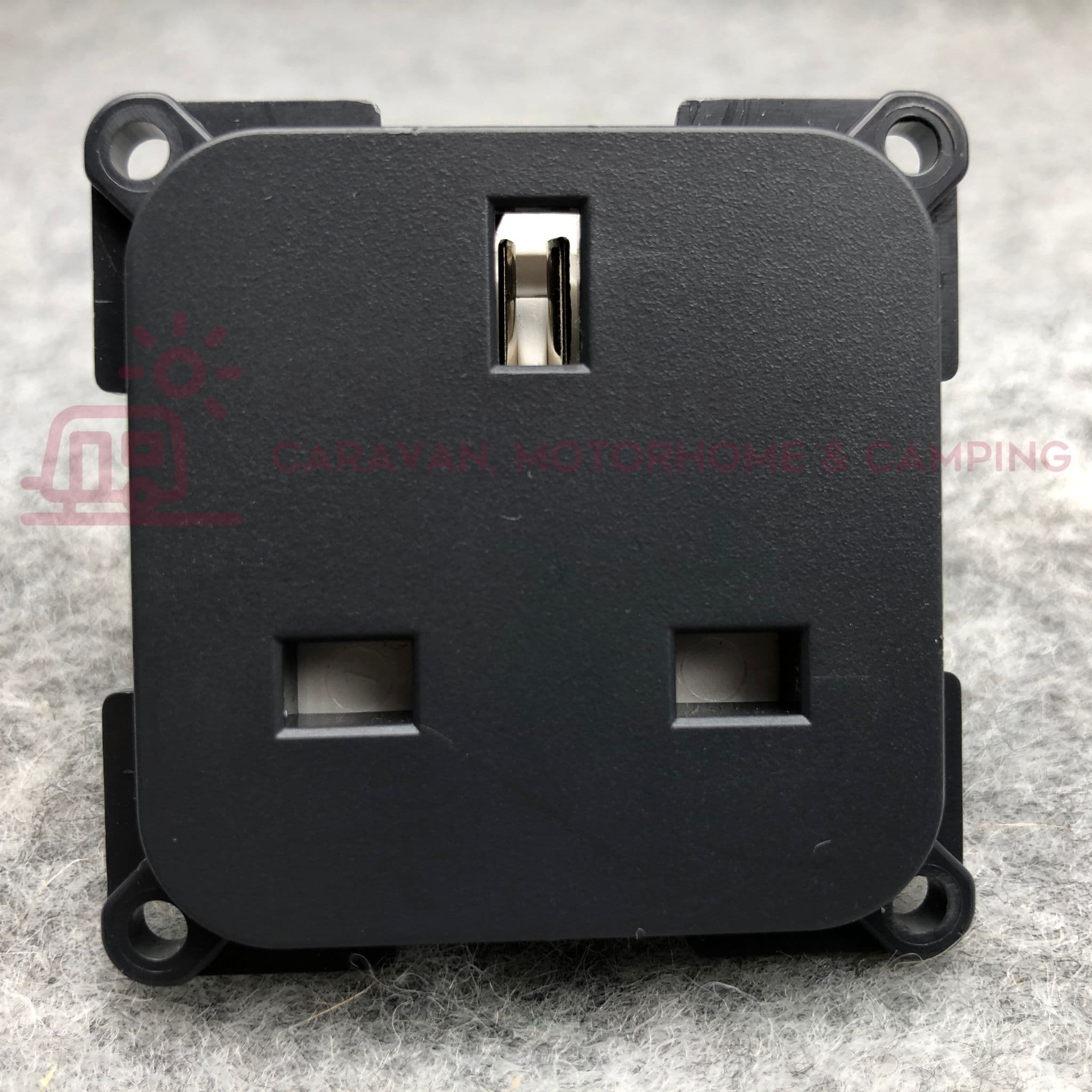 CBE C-Line Campervan 240v Socket, Motorhome 3 Pin Plug, Gun Metal Grey, Caravan Electrics PO250