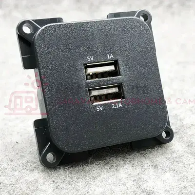 CBE C-Line Twin USB Charging Socket - Black Range