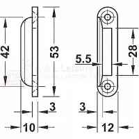 Hafele Striking Plate For Espagnolette Locks